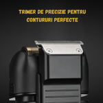 Ingrijire personala si Cosmetice/Aparate & accesorii ingrijire personala/Aparate de ras si tuns/Aparate de ras electrice - Aparat Ras Electric Profesional BIRAI Evo, 7000 RPM, Trimmer, LED, USB, Lame Duble, Umed/Uscat, Rezistent Apa, Gri - Infinity.ro
