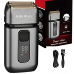 Ingrijire personala si Cosmetice/Aparate & accesorii ingrijire personala/Aparate de ras si tuns/Aparate de ras electrice - Aparat Ras Electric Profesional BIRAI Evo, 7000 RPM, Trimmer, LED, USB, Lame Duble, Umed/Uscat, Rezistent Apa, Gri - Infinity.ro