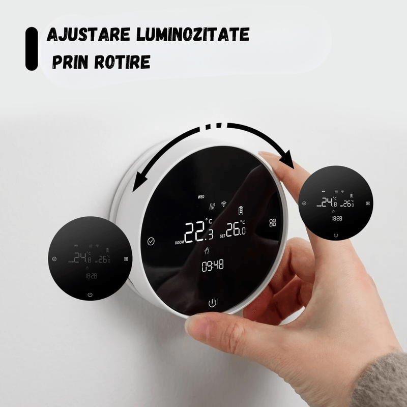 Casa si Gradina - Termice - Centrale termice si accesorii - Accesorii incalzire - Termostat Inteligent BIRAI®, WiFi, Tuya/Smart Life, Alexa/Google, Centrala, Receiver, Control Vocal, Programabil, Alb - Infinity.ro