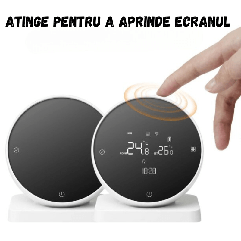 Casa si Gradina - Termice - Centrale termice si accesorii - Accesorii incalzire - Termostat Inteligent BIRAI®, WiFi, Tuya/Smart Life, Alexa/Google, Centrala, Receiver, Control Vocal, Programabil, Alb - Infinity.ro
