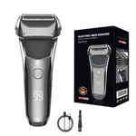 Ingrijire personala si Cosmetice - Aparate & accesorii ingrijire personala - Aparate de ras si tuns - Aparate de ras electrice - Aparat Ras Electric BIRAI FK-609, 8600 RPM, 3 Lame, LED, USB, Waterproof, Trimmer, Umed/Uscat, Negru - Infinity.ro
