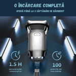 Ingrijire personala si Cosmetice - Aparate & accesorii ingrijire personala - Aparate de ras si tuns - Aparate de ras electrice - Aparat Ras Electric BIRAI FK-609, 8600 RPM, 3 Lame, LED, USB, Waterproof, Trimmer, Umed/Uscat, Negru - Infinity.ro