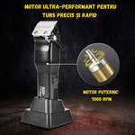 Ingrijire personala si Cosmetice - Aparate & accesorii ingrijire personala - Aparate de ras si tuns - Aparate de tuns - Masina Tuns Profesionala BIRAI Sonic, 7000 RPM, LED, USB, Rezistenta Apa, Lame Titan, Negru, Salon, Precizie, Ergonomica - Infinity.ro