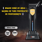 Ingrijire personala si Cosmetice - Aparate & accesorii ingrijire personala - Aparate de ras si tuns - Aparate de tuns - Masina Tuns Profesionala BIRAI Sonic, 7000 RPM, LED, USB, Rezistenta Apa, Lame Titan, Negru, Salon, Precizie, Ergonomica - Infinity.ro
