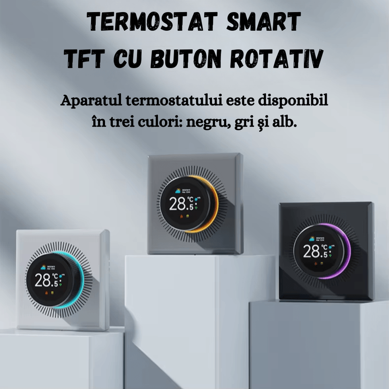 Casa si Gradina - Termice - Centrale termice si accesorii - Accesorii incalzire - Termostat Inteligent BIRAI®, Wi-Fi, Tuya, Programare Saptamanala, Centrala Gaz, Alexa/Google, Afisaj Complet, Negru - Infinity.ro
