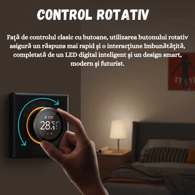 Casa si Gradina - Termice - Centrale termice si accesorii - Accesorii incalzire - Termostat Inteligent BIRAI®, Wi-Fi, Tuya, Programare Saptamanala, Centrala Gaz, Alexa/Google, Afisaj Complet, Negru - Infinity.ro