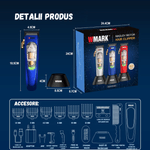 Ingrijire personala si Cosmetice - Aparate & accesorii ingrijire personala - Aparate de ras si tuns - Aparate de tuns - Masina Tuns Profesionala, 10.000 RPM, LED, Lame Titan, Zero Gap, USB Rapid, Rezistenta Apa, Albastra - Infinity.ro