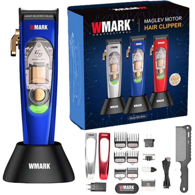 Ingrijire personala si Cosmetice - Aparate & accesorii ingrijire personala - Aparate de ras si tuns - Aparate de tuns - Masina Tuns Profesionala, 10.000 RPM, LED, Lame Titan, Zero Gap, USB Rapid, Rezistenta Apa, Albastra - Infinity.ro