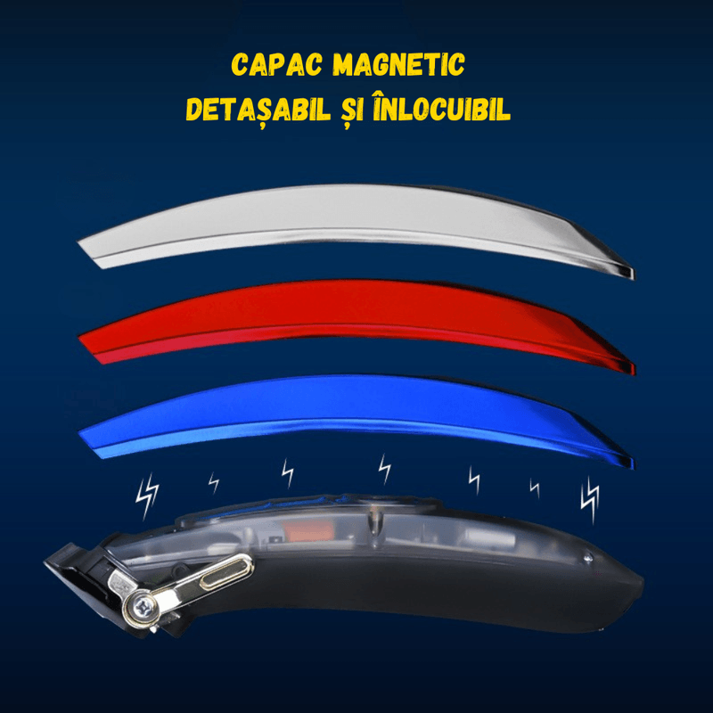 Ingrijire personala si Cosmetice - Aparate & accesorii ingrijire personala - Aparate de ras si tuns - Aparate de tuns - Masina Tuns Profesionala, 10.000 RPM, LED, Lame Titan, Zero Gap, USB Rapid, Rezistenta Apa, Albastra - Infinity.ro