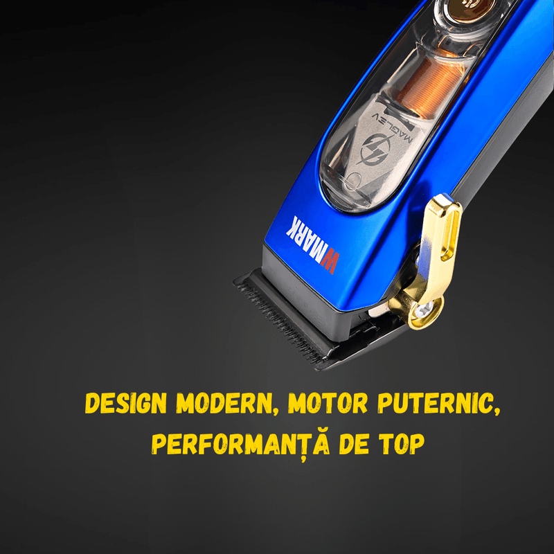 Ingrijire personala si Cosmetice - Aparate & accesorii ingrijire personala - Aparate de ras si tuns - Aparate de tuns - Masina Tuns Profesionala, 10.000 RPM, LED, Lame Titan, Zero Gap, USB Rapid, Rezistenta Apa, Albastra - Infinity.ro