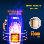 Ingrijire personala si Cosmetice - Aparate & accesorii ingrijire personala - Aparate de ras si tuns - Aparate de tuns - Masina Tuns Profesionala, 10.000 RPM, LED, Lame Titan, Zero Gap, USB Rapid, Rezistenta Apa, Albastra - Infinity.ro
