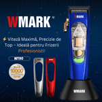 Ingrijire personala si Cosmetice - Aparate & accesorii ingrijire personala - Aparate de ras si tuns - Aparate de tuns - Masina Tuns Profesionala, 10.000 RPM, LED, Lame Titan, Zero Gap, USB Rapid, Rezistenta Apa, Albastra - Infinity.ro
