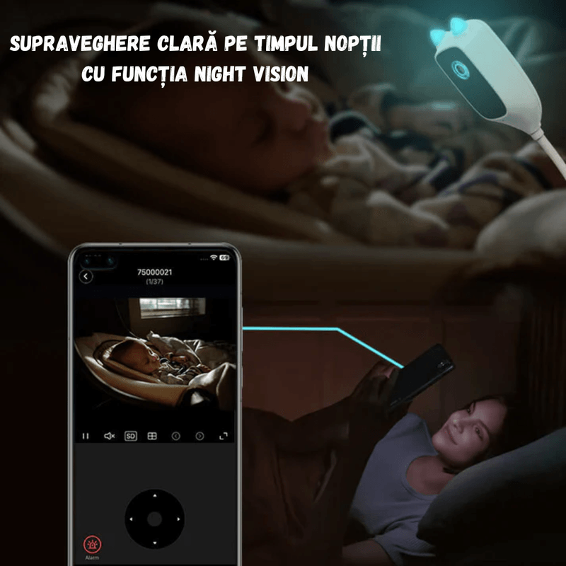Casa si Gradina - Mobilier - Mobilier copii - Monitoare video copii - Baby Monitor WiFi BIRAI WatchMe 2in1, UltraHD, Night Vision, Audio Dual, Senzor Miscare, App Control, Alb - Infinity.ro