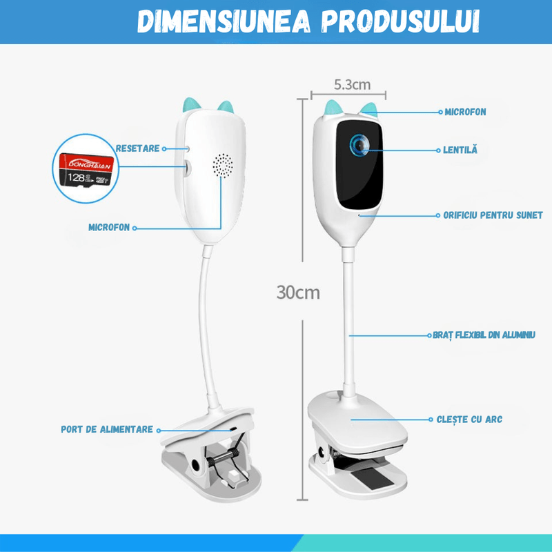 Casa si Gradina - Mobilier - Mobilier copii - Monitoare video copii - Baby Monitor WiFi BIRAI WatchMe 2in1, UltraHD, Night Vision, Audio Dual, Senzor Miscare, App Control, Alb - Infinity.ro