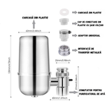 Casa si Gradina - Sanitare - Instalatii hidro - Sisteme filtrare instalatii - Filtru Apa Potabila BIRAI, Purificator Robinet, Filtru Ceramic, Clor, Mirosuri, Reutilizabil, Bucatarie, Argintiu - Infinity.ro