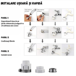 Casa si Gradina - Sanitare - Instalatii hidro - Sisteme filtrare instalatii - Filtru Apa Potabila BIRAI, Purificator Robinet, Filtru Ceramic, Clor, Mirosuri, Reutilizabil, Bucatarie, Argintiu - Infinity.ro