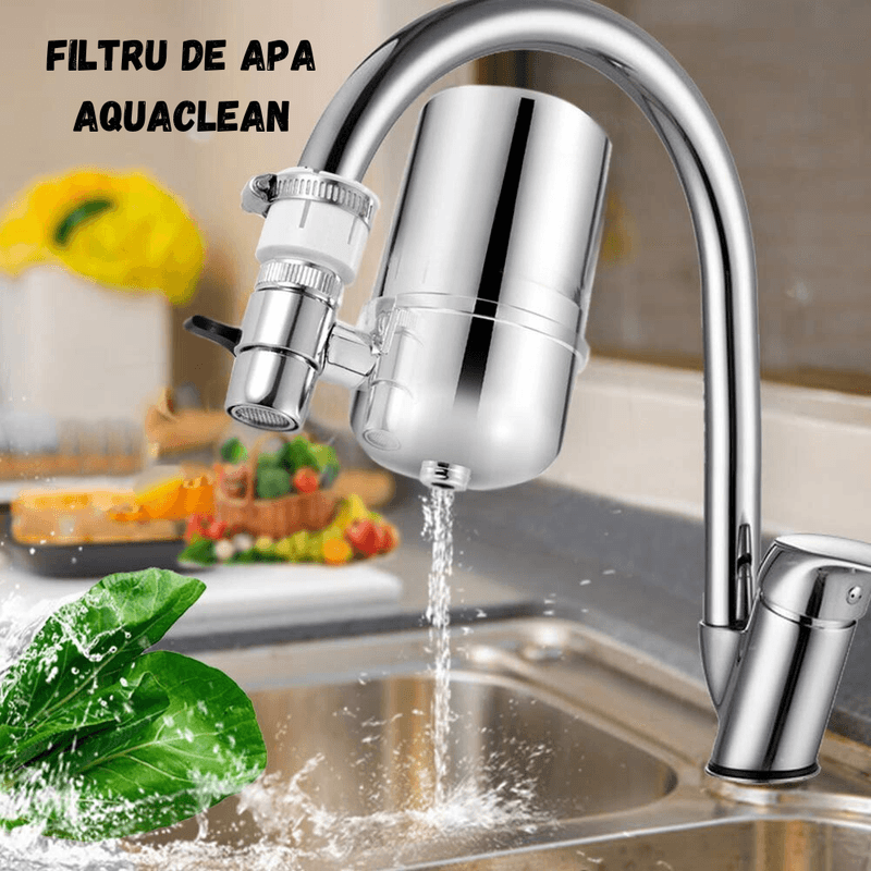 Casa si Gradina - Sanitare - Instalatii hidro - Sisteme filtrare instalatii - Filtru Apa Potabila BIRAI, Purificator Robinet, Filtru Ceramic, Clor, Mirosuri, Reutilizabil, Bucatarie, Argintiu - Infinity.ro