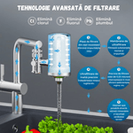 Casa si Gradina - Sanitare - Instalatii hidro - Sisteme filtrare instalatii - Filtru Apa Potabila BIRAI, Purificator Robinet, Filtru Ceramic, Clor, Mirosuri, Reutilizabil, Bucatarie, Argintiu - Infinity.ro