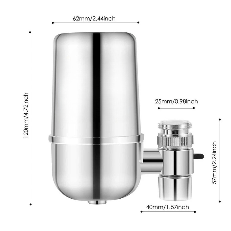 Casa si Gradina - Sanitare - Instalatii hidro - Sisteme filtrare instalatii - Filtru Apa Potabila BIRAI, Purificator Robinet, Filtru Ceramic, Clor, Mirosuri, Reutilizabil, Bucatarie, Argintiu - Infinity.ro