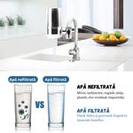 Casa si Gradina - Sanitare - Instalatii hidro - Sisteme filtrare instalatii - Filtru Apa Potabila BIRAI, Purificator Robinet, Filtru Ceramic, Clor, Mirosuri, Reutilizabil, Bucatarie, Argintiu - Infinity.ro