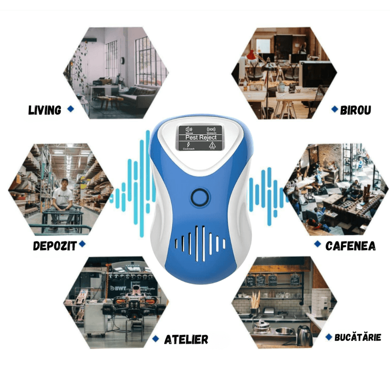 Casa si Gradina - Gradinarit si plante - Intretinere gradina - Articole daunatori gradina - Aparat Ultrasunete BIRAI BR05, Anti Rozatoare/Insecte, 20-65kHz, Afisaj Digital, 360°, 220mp, Fara Chimicale - Infinity.ro