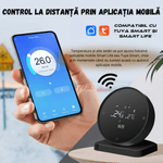 Casa si Gradina - Termice - Centrale termice si accesorii - Accesorii incalzire - Termostat Inteligent BIRAI®, WiFi, Control prin App Tuya/Smart Life, Compatibil Alexa, Google, Centrala, Negru - Infinity.ro