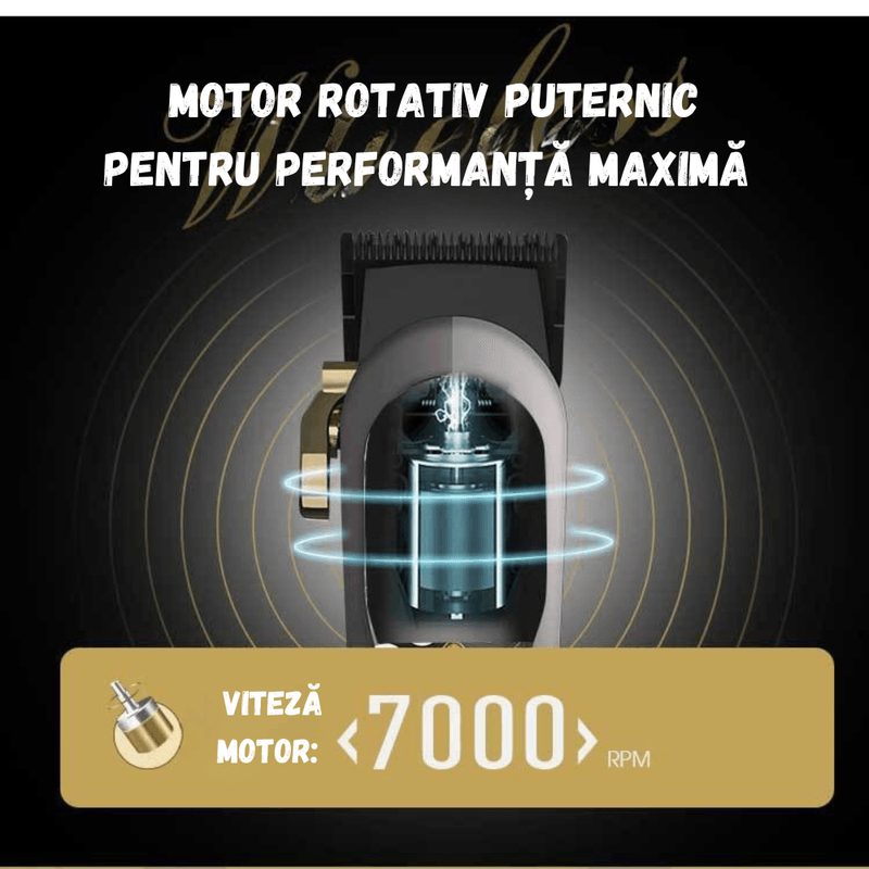 Ingrijire personala si Cosmetice - Aparate & accesorii ingrijire personala - Aparate de ras si tuns - Aparate de tuns - Masina Tuns Profesionala BIRAI ROULETTE, 9000 RPM, Lame Titan, LED, Wireless, USB, 300 Min, Rezistenta Apa, Negru - Infinity.ro