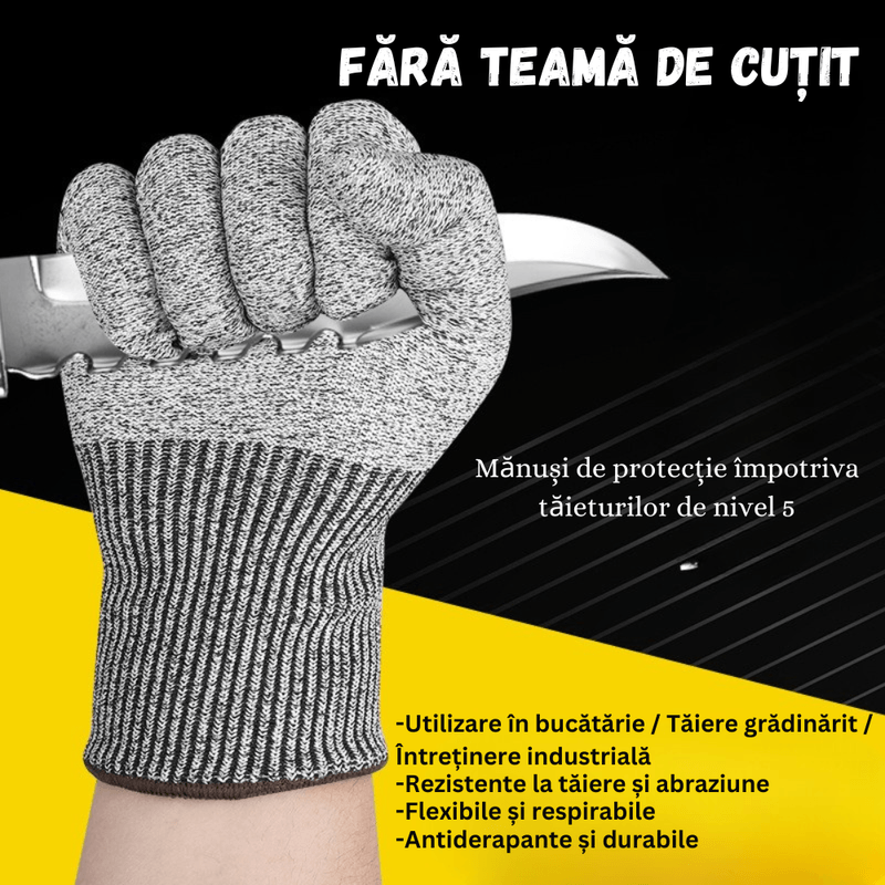 Casa si Gradina - Constructii - Echipamente de lucru - Manusi protectia muncii - Manusi Protectie Anti-Taiere BIRAI, Nivel Ridicat Siguranta, Fibra Rezistenta, Aderenta Excelenta, Marimea L - Infinity.ro