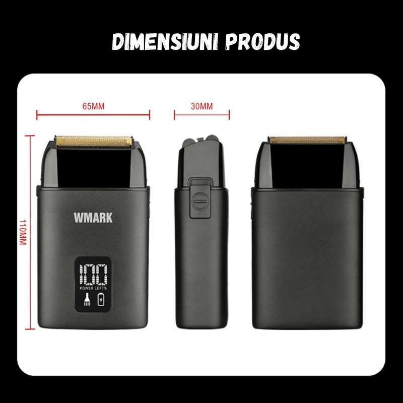 Ingrijire personala si Cosmetice - Aparate & accesorii ingrijire personala - Aparate de ras si tuns - Aparate de ras electrice - Aparat Ras Electric Profesional BIRAI SmoothX, 8100 RPM, LED, USB, Lame Duble, Umed/Uscat, Smart Care, Waterproof, Negru - Infinity.ro