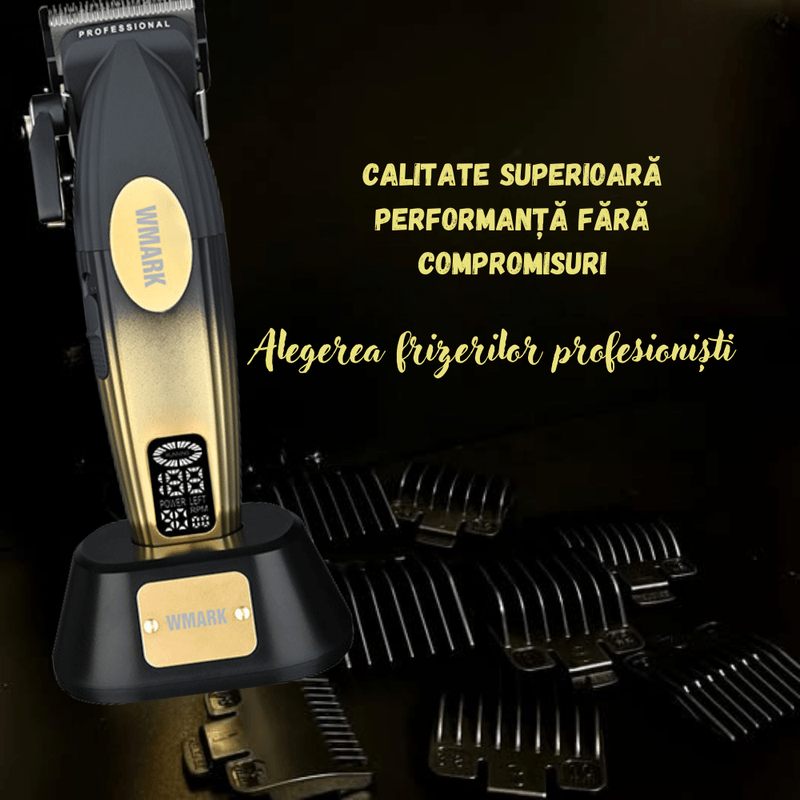 Ingrijire personala si Cosmetice - Aparate & accesorii ingrijire personala - Aparate de ras si tuns - Aparate de tuns - Masina de Tuns Profesionala BIRAI Golden Mirage, 9000 RPM, LED, USB, Rezistenta la Apa, Lame Titan, Gold - Infinity.ro