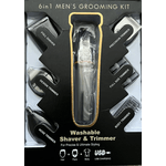 Ingrijire personala si Cosmetice - Aparate & accesorii ingrijire personala - Aparate de ras si tuns - Seturi complete de ras & tuns - Masina Tuns si Ras 6in1 BIRAI LK-860, LED, Lame Titan, USB, 99 Min, Rezistenta Apa, Trimer, Shaver, Argintiu - Infinity.ro