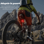 Sport si Outdoor - Ciclism - Accesorii pentru biciclete - Lumini biciclete - Stop Bicicleta Inteligent BIRAI, Senzor Franare, Auto Start/Stop, 5 Moduri LED, USB, IPX5, Usor de Instalat, Negru - Infinity.ro