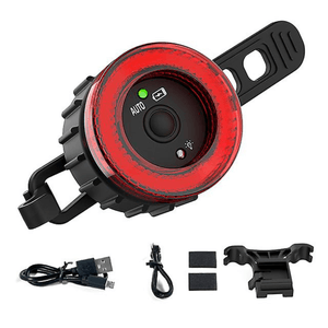 Stop Bicicleta Inteligent BIRAI, Senzor Franare, Auto Start/Stop, 5 Moduri LED, USB, IPX5, Usor de Instalat, Negru