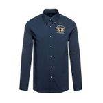 Fashion, accesorii si bijuterii - Barbati - Imbracaminte - Camasi barbati - Camasa La Martina regular fit cu logo brodat CCMC01, Bleumarin, 3XL INTL - Infinity.ro