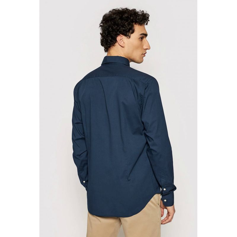 Fashion, accesorii si bijuterii - Barbati - Imbracaminte - Camasi barbati - Camasa La Martina regular fit cu logo brodat CCMC01, Bleumarin, 3XL INTL - Infinity.ro