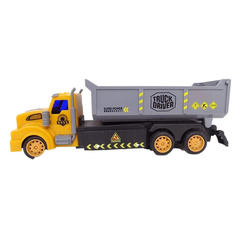 Jucarii, Copii si Bebe - Jucarii si jocuri - Vehicule si jucarii cu telecomanda - Masinute - Camion de jucarie cu telecomanda, sunete si lumini, copii de 3 ani+, plastic, 20 cm, portocaliu-gri - Infinity.ro