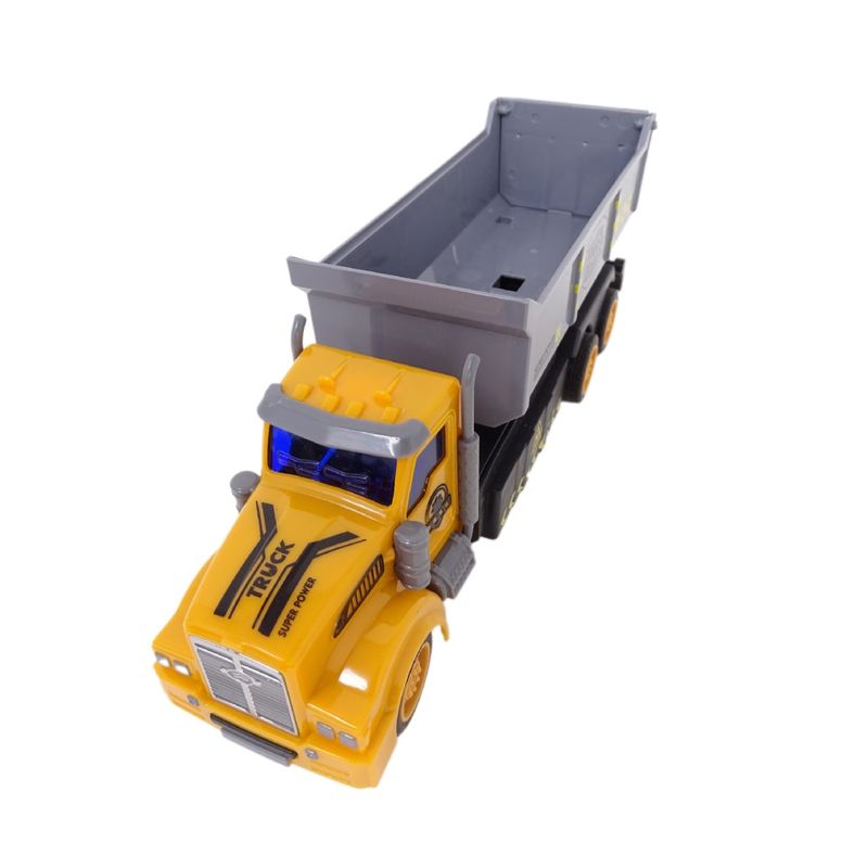 Jucarii, Copii si Bebe - Jucarii si jocuri - Vehicule si jucarii cu telecomanda - Masinute - Camion de jucarie cu telecomanda, sunete si lumini, copii de 3 ani+, plastic, 20 cm, portocaliu-gri - Infinity.ro