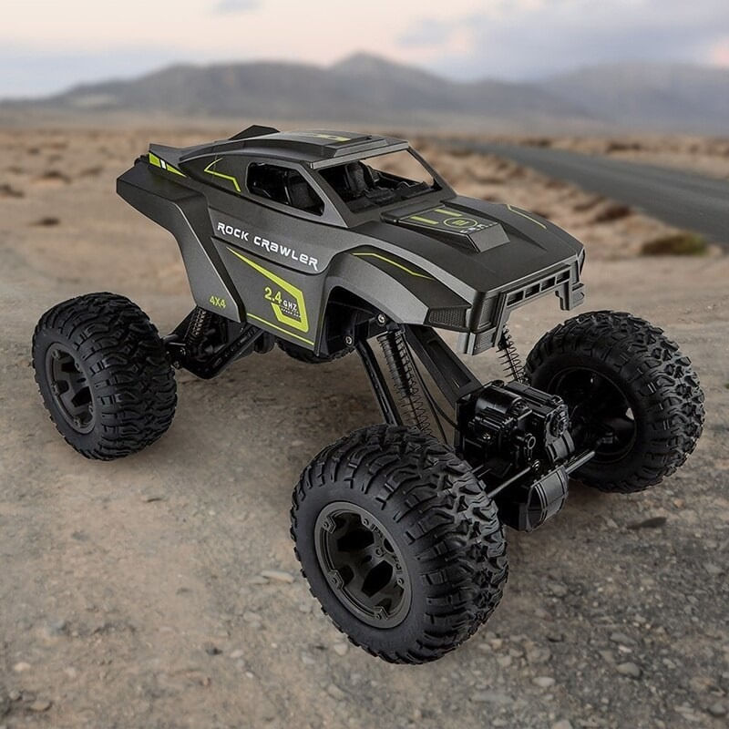 Jucarii, Copii si Bebe - Jucarii si jocuri - Vehicule si jucarii cu telecomanda - Masinute - Masinuta off-road cu telecomanda 2.4GHz, RAK 4, copii 3+ ani, rotire 360°, Negru/Galben - Infinity.ro