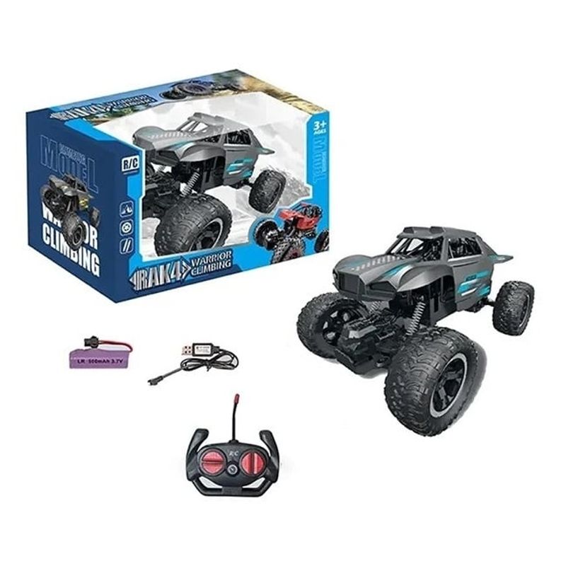 Jucarii, Copii si Bebe - Jucarii si jocuri - Vehicule si jucarii cu telecomanda - Masinute - Masinuta off-road cu telecomanda 2.4GHz, RAK 4, pentru copii 3+ ani, rotire 360°, Negru/Albastru - Infinity.ro