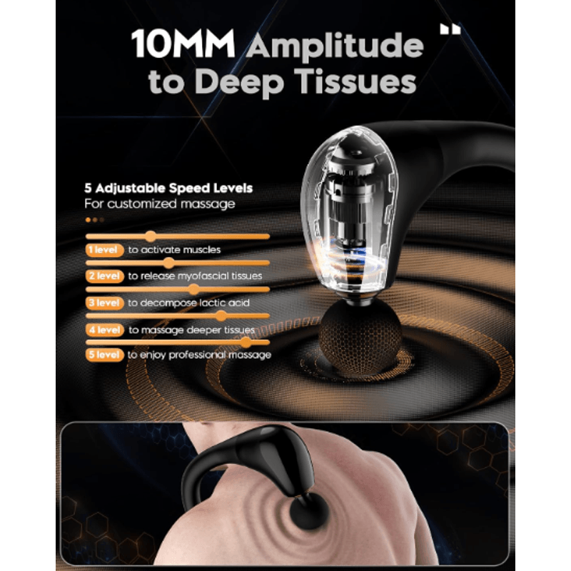 Ingrijire personala si Cosmetice - Sanatate si wellness - Articole wellness - Aparate si dispozitive de masaj - Aparat de Masaj Profesional Flexibil Forma L: 5 Viteze, 4 Capete, Durata a Bateriei Pana la 5 Ore Intersanjabil - Infinity.ro