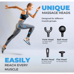 Ingrijire personala si Cosmetice - Sanatate si wellness - Articole wellness - Aparate si dispozitive de masaj - Aparat de Masaj Profesional Flexibil Forma L: 5 Viteze, 4 Capete, Durata a Bateriei Pana la 5 Ore Intersanjabil - Infinity.ro