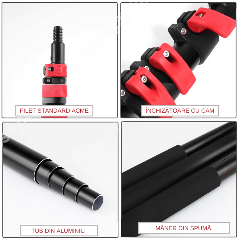 Casa si Gradina - Electrice - Panouri solare si accesorii - Accesorii panouri solare - Perie Profesionala Telescopica, Multifunctionala - Curatare Panouri Solare, Geamuri, Racleta, Pol Retractabil - Infinity.ro