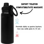 Casa si Gradina - Bucatarie si vesela - Accesorii bar - Termosuri si Cani termos - Termos / Sticla de Apa cu Inel Magsafe, 600 ml Bautura La Temperatura Potrivita si un Suport Sigur pentru Telefonul Tau - Infinity.ro