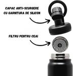 Casa si Gradina - Bucatarie si vesela - Accesorii bar - Termosuri si Cani termos - Termos / Sticla de Apa cu Inel Magsafe, 600 ml Bautura La Temperatura Potrivita si un Suport Sigur pentru Telefonul Tau - Infinity.ro