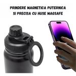 Casa si Gradina - Bucatarie si vesela - Accesorii bar - Termosuri si Cani termos - Termos / Sticla de Apa cu Inel Magsafe, 600 ml Bautura La Temperatura Potrivita si un Suport Sigur pentru Telefonul Tau - Infinity.ro