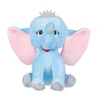 Jucarii, Copii si Bebe - Jucarii si jocuri - Jucarii de plus - Jucarie de Plus Elefant cu Coronita Argintie, poliester, 23×22×32 cm, ciel - Infinity.ro