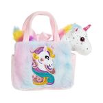Jucarii, Copii si Bebe - Jucarii si jocuri - Jucarii de plus - Unicorn de Plus in Geanta cu Blana Artificiala Colorata si Glitter, 20×10×25 cm, multicolor - Infinity.ro