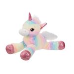 Jucarii, Copii si Bebe - Jucarii si jocuri - Jucarii de plus - Unicorn de Plus Rainbow cu Glitter, poliester, 65×30×35 cm, roz - Infinity.ro