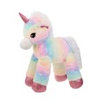 Jucarii, Copii si Bebe - Jucarii si jocuri - Jucarii de plus - Unicorn de Plus Rainbow cu Glitter, poliester, 65×30×35 cm, roz - Infinity.ro