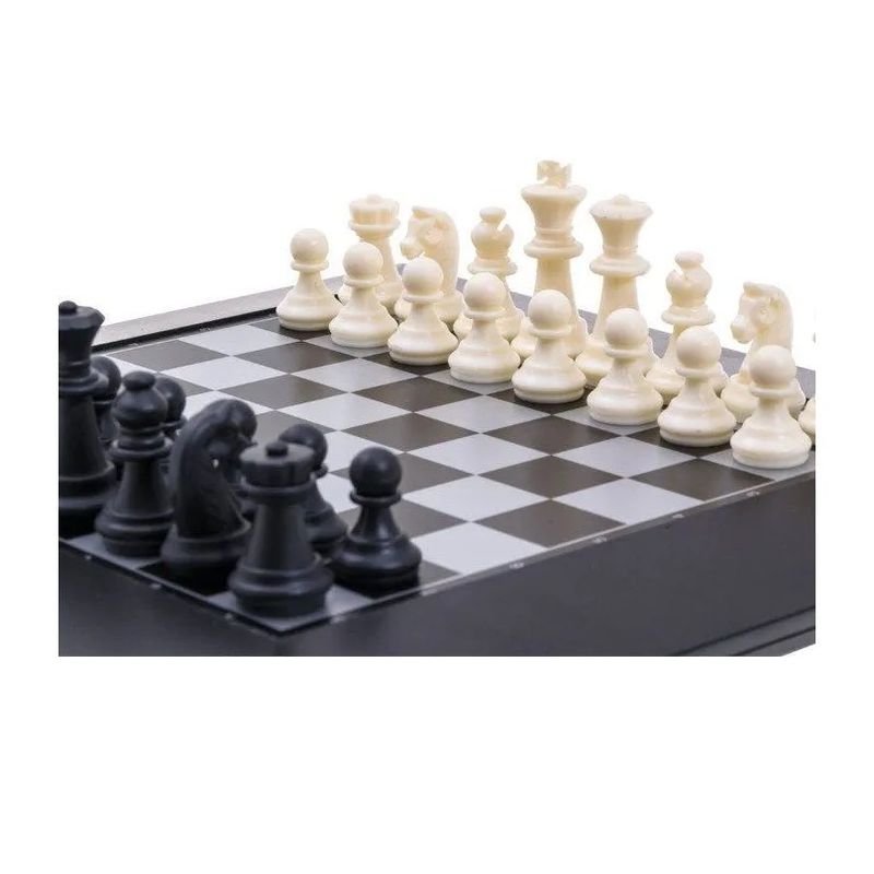 Jucarii, Copii si Bebe - Jucarii si jocuri - Jocuri si puzzle - Jocuri de societate - Joc Sah cu Tabla si Piese Magnetice, Dimensiuni Tabla 26×26×0,7cm, Alb-negru - Infinity.ro